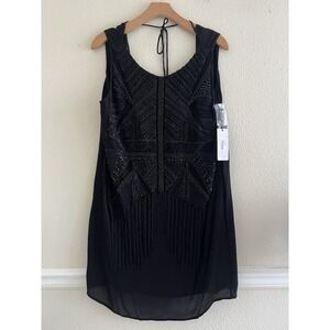 Heather by Bordeaux Embellished Black Mini Dress Size M NWT Party Feminine Luxy